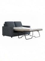 Sofa-lit Nuru de TOCO Meubles, causeuse deux places convertible en lit avec revêtement en tissu gris foncé
