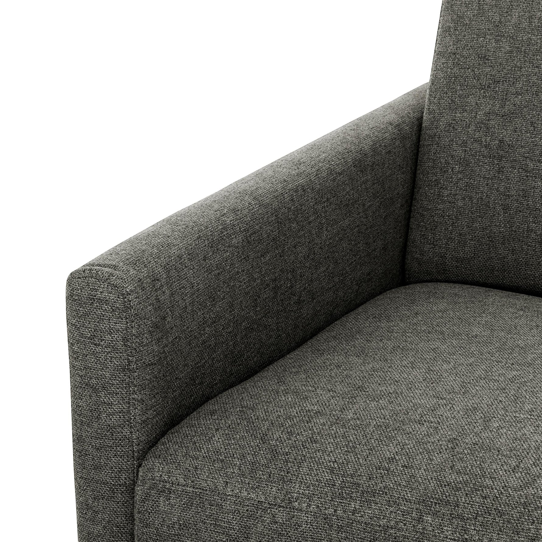 TOCO Meubles Sofa-lit Omari gris anthracite en tissu texturé, accoudoir carré et assise confortable.