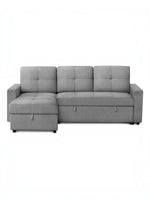 Sofa-lit réversible Jordan gris en tissu par TOCO Meubles avec méridienne et fonction convertible