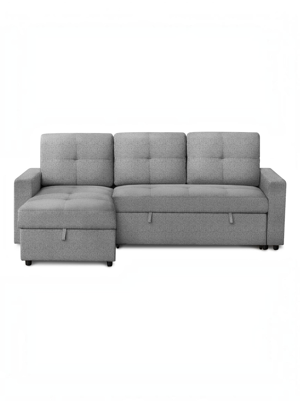 Sofa-lit réversible Jordan gris en tissu par TOCO Meubles avec méridienne et fonction convertible