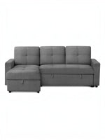 Sofa-Lit Réversible Jordan de TOCO Meubles en tissu gris avec méridienne et fonction convertible