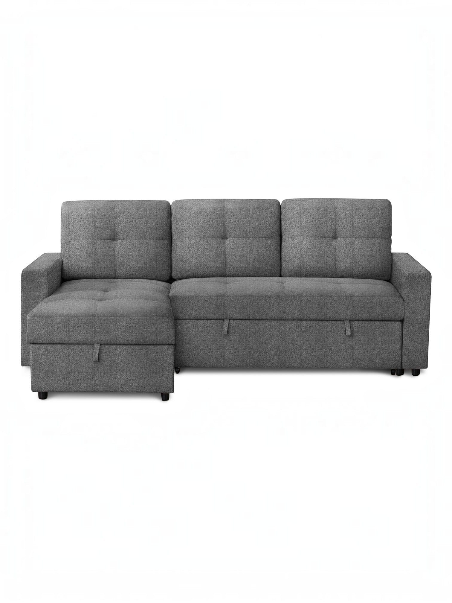 Sofa-Lit Réversible Jordan de TOCO Meubles en tissu gris avec méridienne et fonction convertible