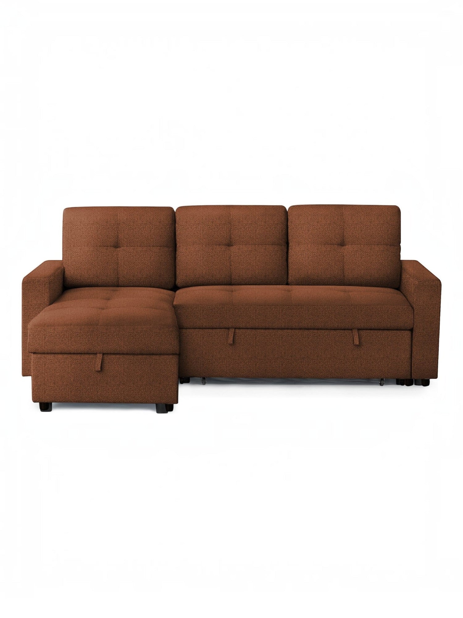 Sofa-lit réversible Jordan de TOCO Meubles en tissu marron avec méridienne et fonction convertible