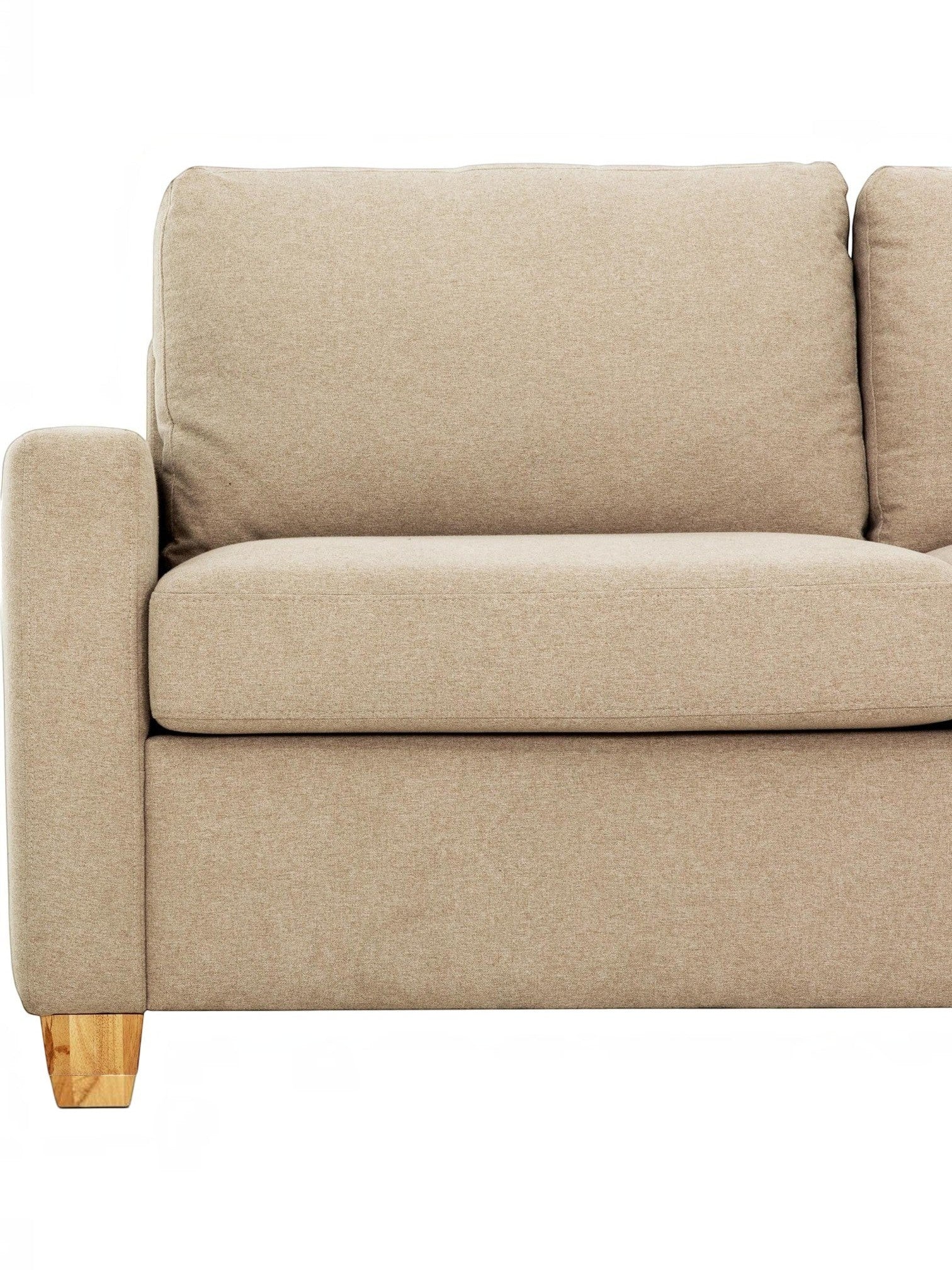 Sofa-lit sectionnel Zola beige par TOCO Meubles avec accoudoir et pieds en bois clair
