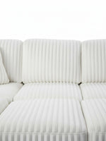 Sofa-lit sectionnel Célio blanc en velours côtelé texturé de TOCO Meubles