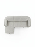 Sofa-lit sectionnel Montel de TOCO Meubles en tissu gris clair avec méridienne, vue de dessus