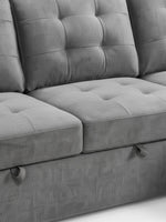 Sofa-lit sectionnel Orée gris de TOCO Meubles avec assises capitonnées et mécanisme de conversion