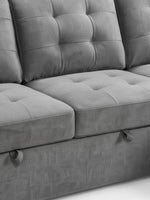Sofa-lit sectionnel Orée gris de TOCO Meubles avec assises capitonnées et mécanisme de conversion