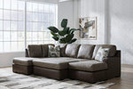 TOCO Meubles Sofa-lit Zuri marron aspect cuir avec coussins décoratifs, idéal pour un salon moderne.