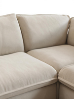 Sofa modulaire Luna 5 morceaux avec ottoman en tissu beige par TOCO Meubles, design contemporain et confortable
