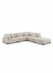 Beige / 5-piece modular sofa with ottoman