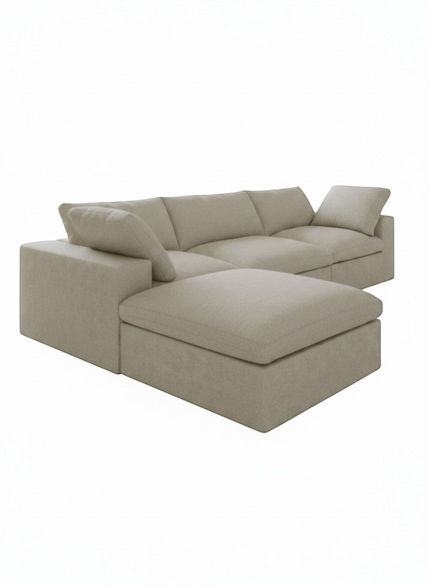 Sofa modulaire Kosy beige de TOCO Meubles au design moderne et confortable avec méridienne
