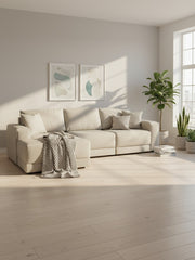 3-piece left-facing sectional sofa