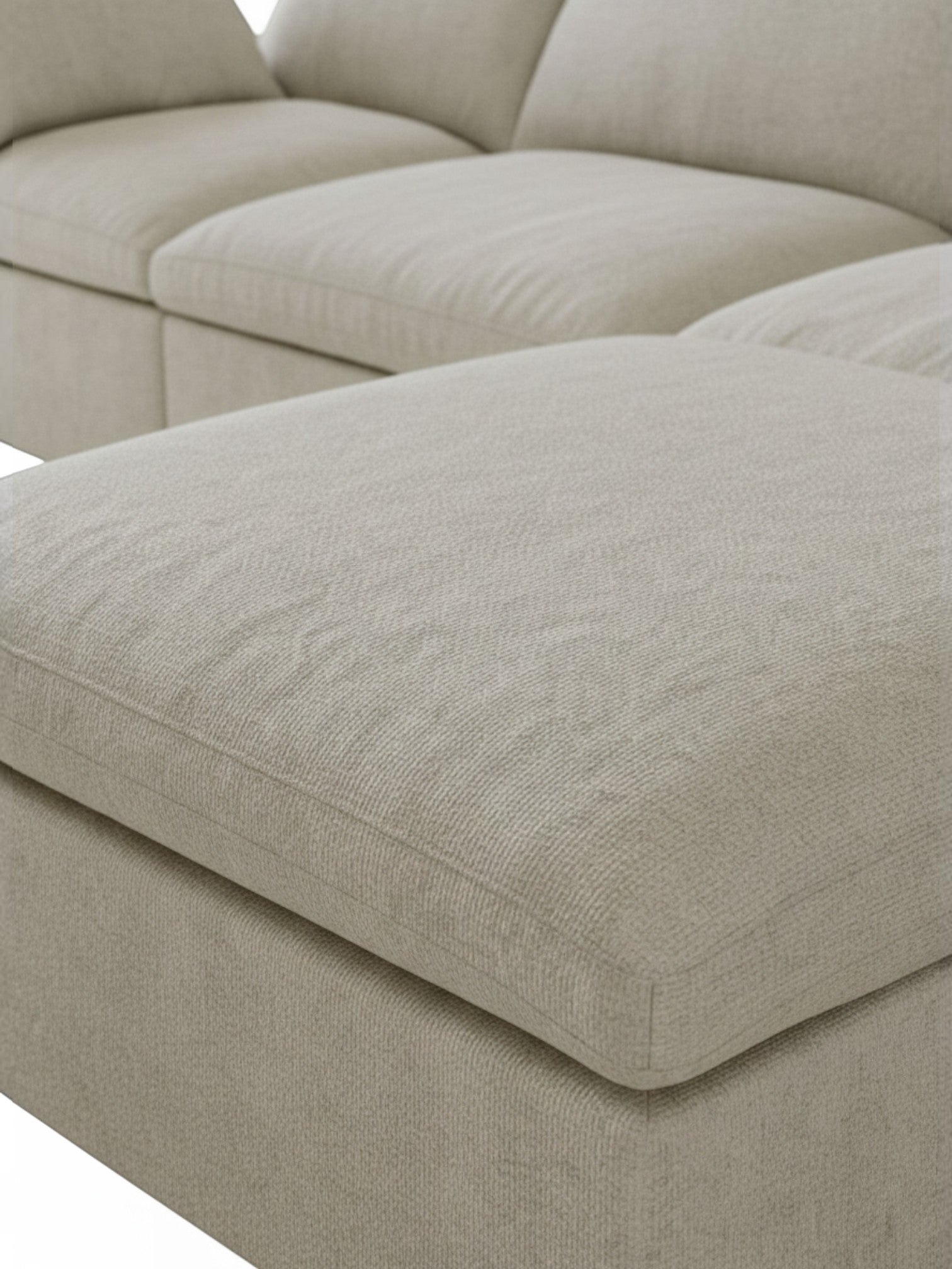 Sofa modulaire Kosy de TOCO Meubles en tissu beige texturé au design moderne et confortable