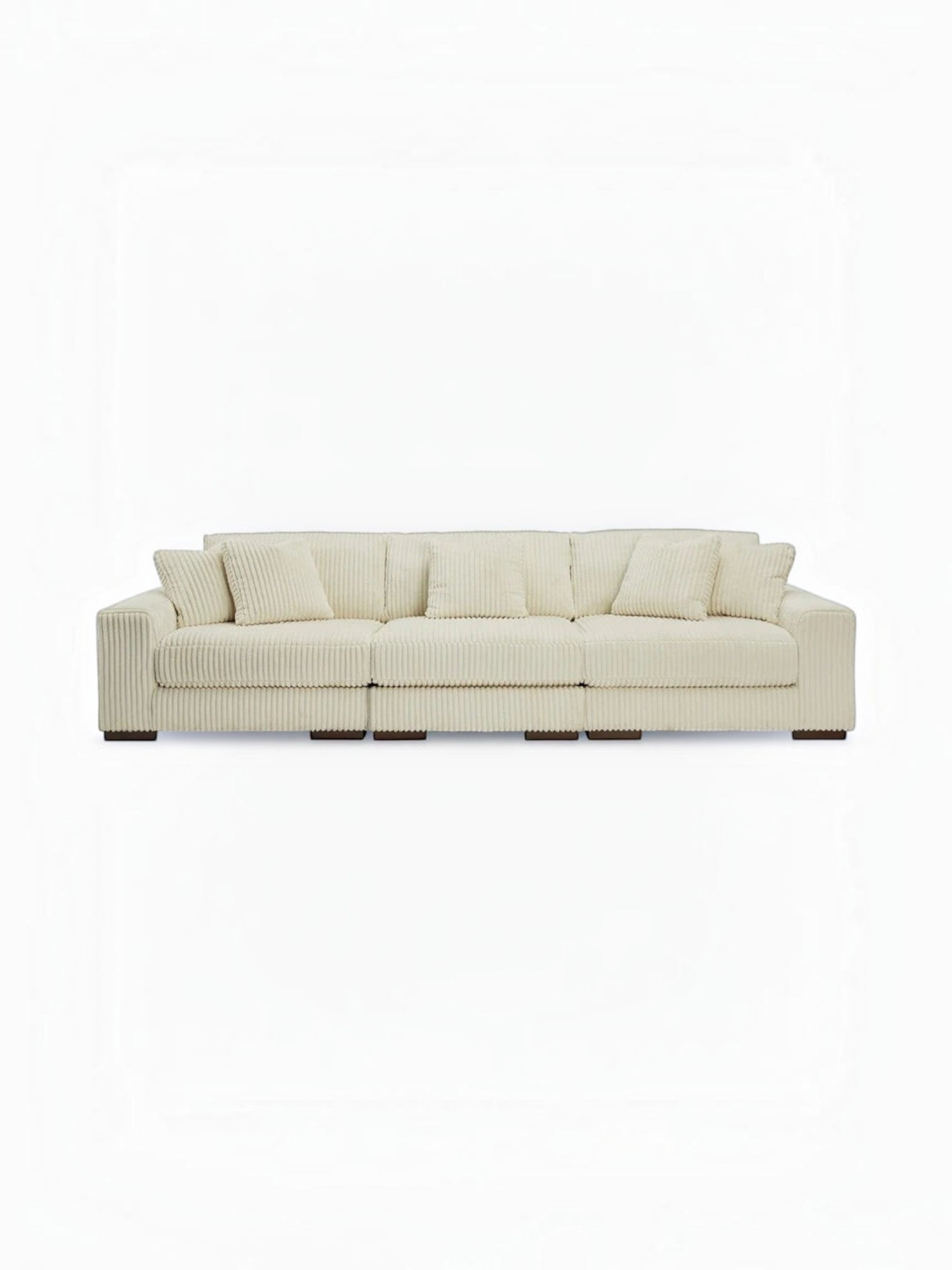 Sofa modulaire Manoa TOCO Meubles en velours côtelé beige avec coussins décoratifs