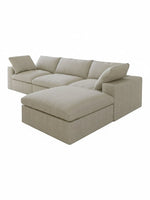 Sofa modulaire Kosy de TOCO Meubles en tissu beige avec méridienne, design moderne et confortable