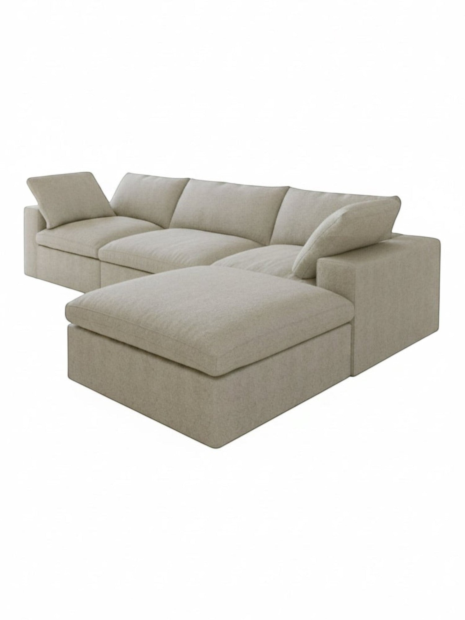 Sofa modulaire Kosy de TOCO Meubles en tissu beige avec méridienne, design moderne et confortable
