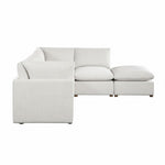 Sofa modulaire d'angle TOCO Meubles Montrose en tissu chenille beige avec pouf assorti et assise profonde