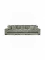 Sofa modulaire Manoa de TOCO Meubles en velours côtelé gris avec coussins décoratifs assortis