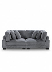 Gris / Causeuse modulaire 2 morceaux