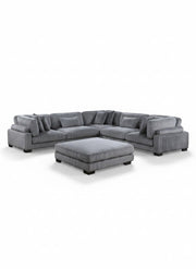 Gris / Sofa modulaire avec ottoman 6 morceaux