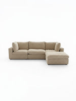 TOCO Meubles Sofa Modulaire Kosy beige en tissu, design moderne avec méridienne.