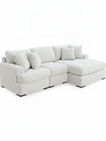 Sofa modulaire Nuage TOCO Meubles blanc cassé en tissu bouclé moelleux avec chaise longue et coussins confortables