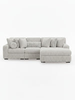 Sofa modulaire Nuage TOCO Meubles gris clair texturé avec chaise longue et coussins décoratifs moelleux