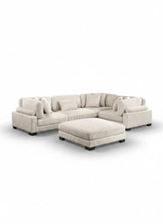 Beige / Sofa modulaire avec ottoman 4 morceaux