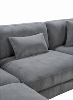 Sofa modulaire Traverse TOCO Meubles en velours côtelé gris avec coussins décoratifs