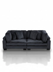 Noir / Causeuse modulaire 2 morceaux