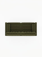 Sofa Revo TOCO Meubles en velours olive avec capitonnage, vue de dessus