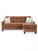 Sofa sectionnel réversible Amita de TOCO Meubles en tissu couleur argile avec coussins décoratifs à motifs