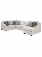 Sofa sectionnel TOCO Meubles Koralynn beige en forme de U avec coussins décoratifs gris à motifs géométriques