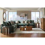TOCO Meubles Sofa sectionnel Elliott vert forêt confortable avec coussins moelleux et accoudoirs larges.