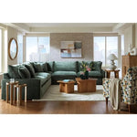 TOCO Meubles Sofa sectionnel Elliott vert forêt en velours, confortable et profond, avec coussins moelleux.