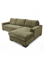 Sofa sectionnel Forest TOCO Meubles en tissu vert olive avec méridienne, design moderne et confortable