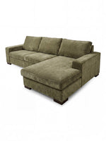 Sofa sectionnel Forest TOCO Meubles en tissu vert olive avec méridienne, design moderne et confortable
