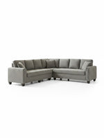 Sofa sectionnel Kelsy TOCO Meubles en chenille gris avec trois pièces et deux coussins décoratifs
