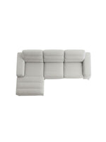Sofa sectionnel Suki de TOCO Meubles en tissu gris clair avec méridienne, vue de dessus