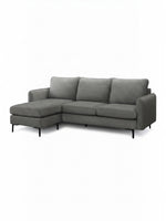 Sofa sectionnel Neo gris TOCO Meubles avec méridienne et pieds en métal noir