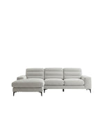 Sofa sectionnel Suki gris clair par TOCO Meubles avec méridienne et pieds en métal noir