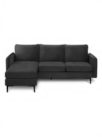 TOCO Meubles Sofa sectionnel Mateo gris foncé, tissu texturé, 3 places avec méridienne.
