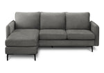 TOCO Meubles Sofa sectionnel Neo gris anthracite en tissu texturé, 3 places avec méridienne.