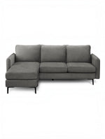 TOCO Meubles Sofa sectionnel Neo gris anthracite en tissu texturé, 3 places avec méridienne.