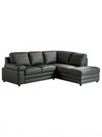 Sofa sectionnel réversible noir TOCO Meubles en PU aspect cuir avec chaise longue pour petit salon moderne