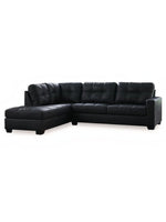 Sofa sectionnel Marlin noir de TOCO Meubles avec assises capitonnées et méridienne confortable