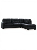 Sofa sectionnel Marlin noir de TOCO Meubles avec assises capitonnées et méridienne confortable