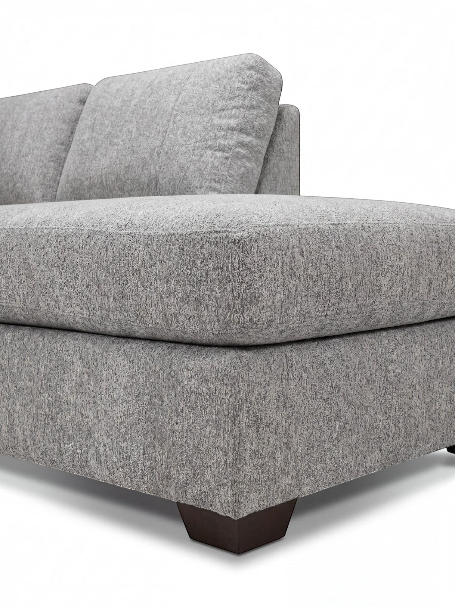 Sofa sectionnel personnalisable Prestige de TOCO Meubles en tissu gris texturé au design moderne et confortable