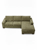 Sofa sectionnel Forest TOCO Meubles en tissu vert olive avec méridienne, vue de dessus